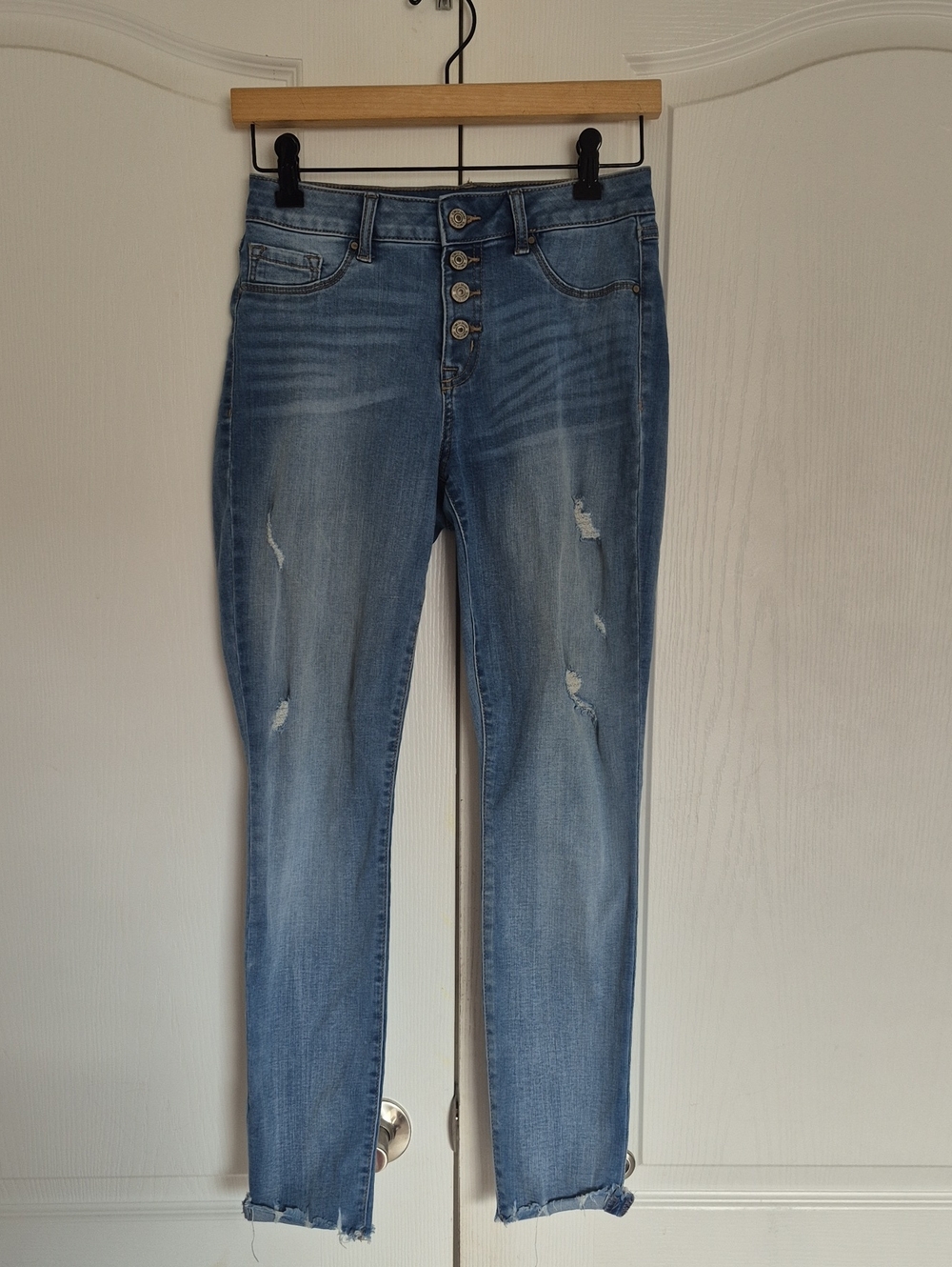 Rewash Light Blue Skinny Jeans with Button Fly